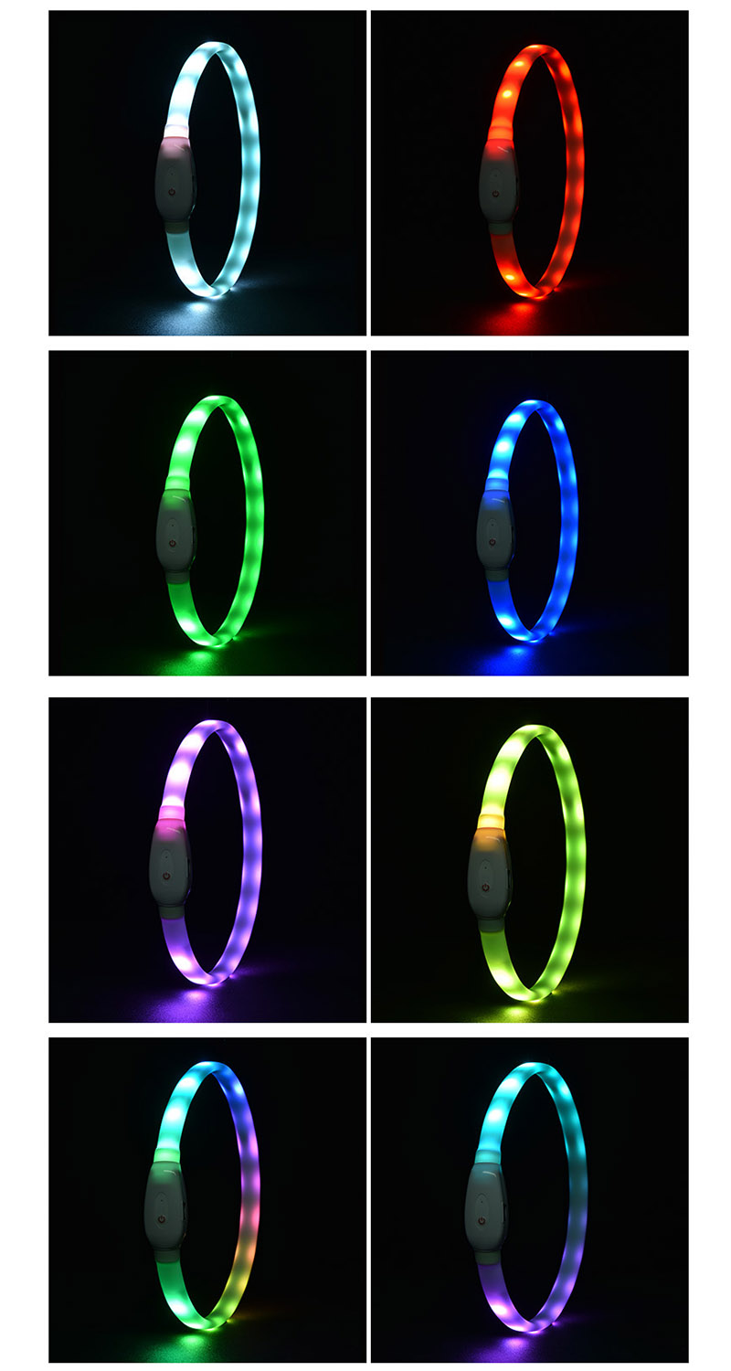 Rechargeable Led Collar for Dogs Pets, Type-c chargeable dogs led collar