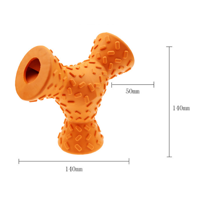 Jouets à mâcher en caoutchouc à trois bâtons