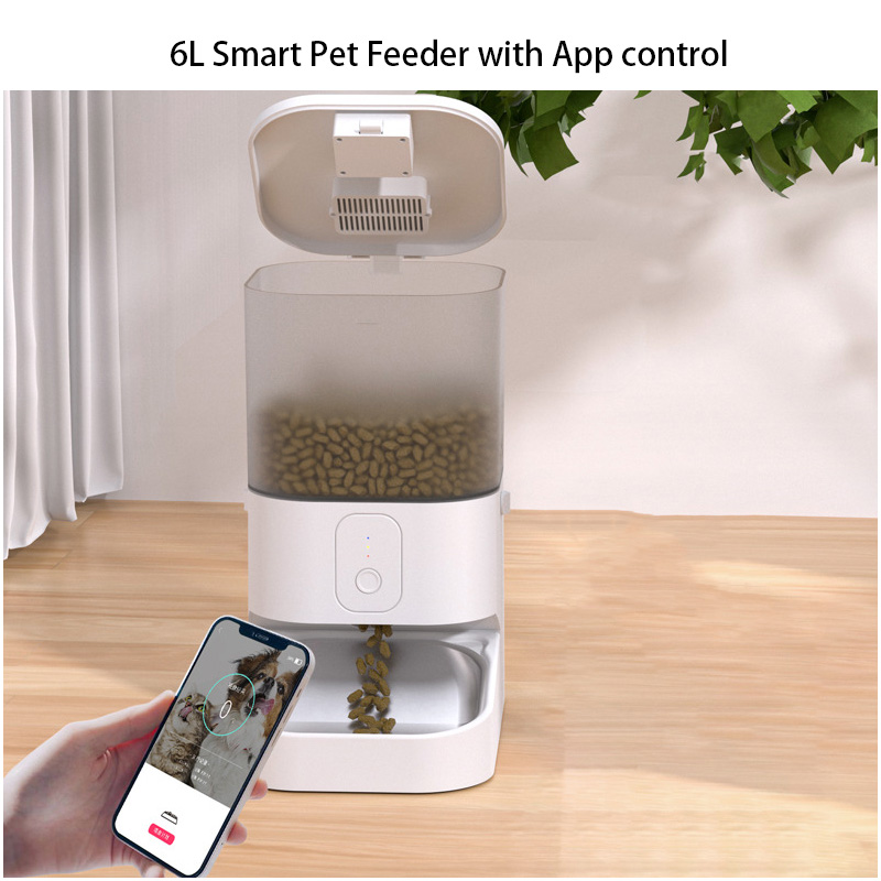 Mangeoire automatique intelligente pour animaux de compagnie de 6 L avec application