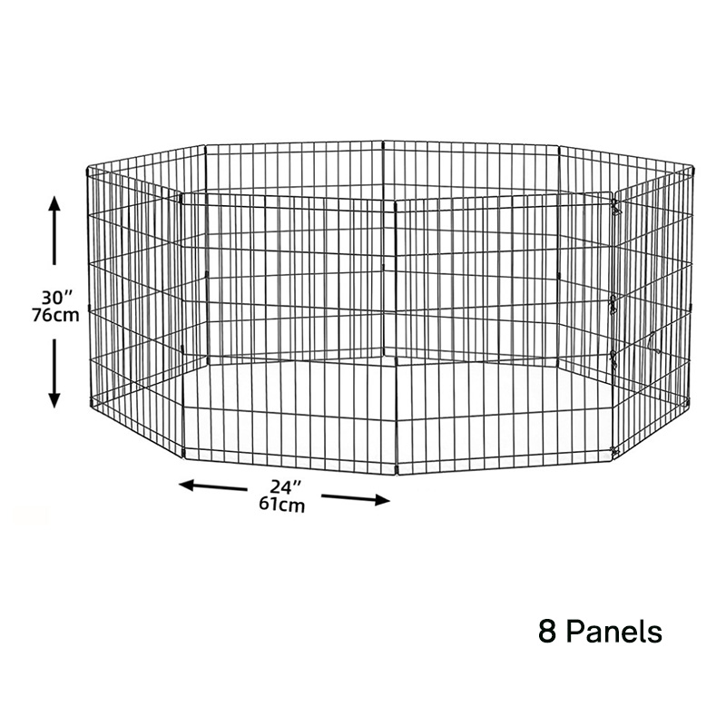 Grand stylo d'exercice pliable en métal noir pour chien de 30 pouces